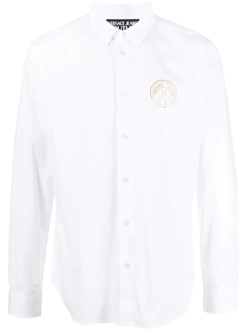 Versace logo-print slim-fit shirt