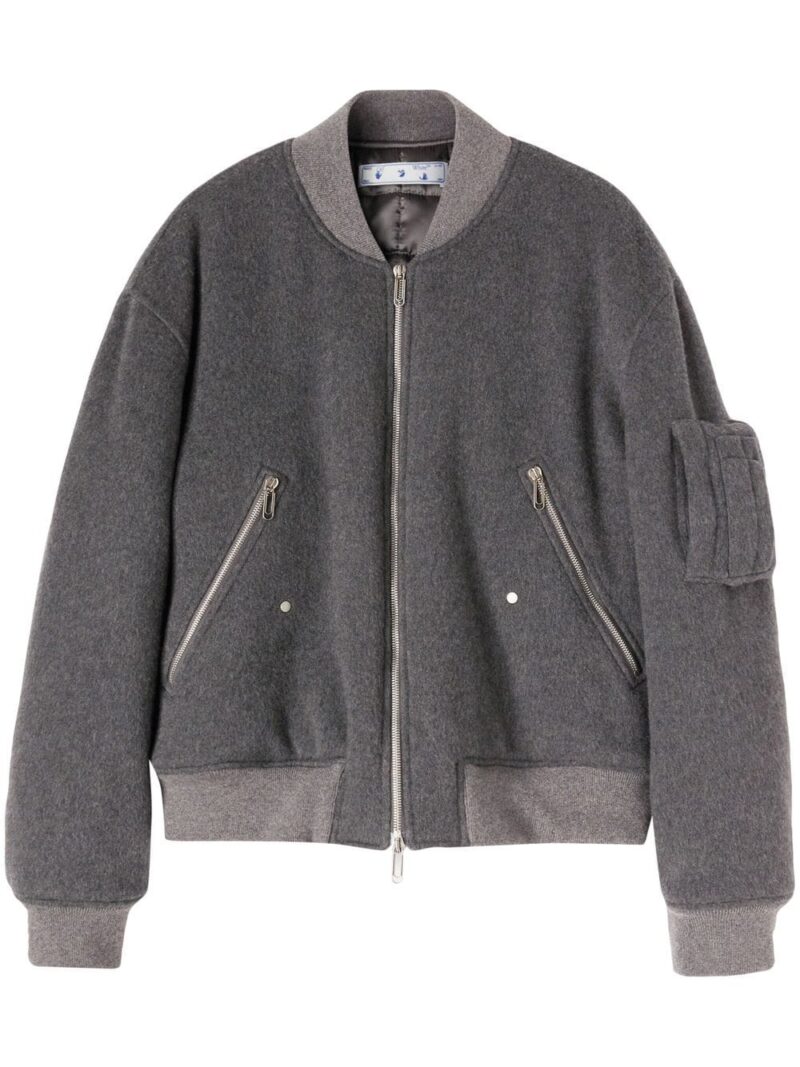 Off-White  embroidered-slogan bomber jacket