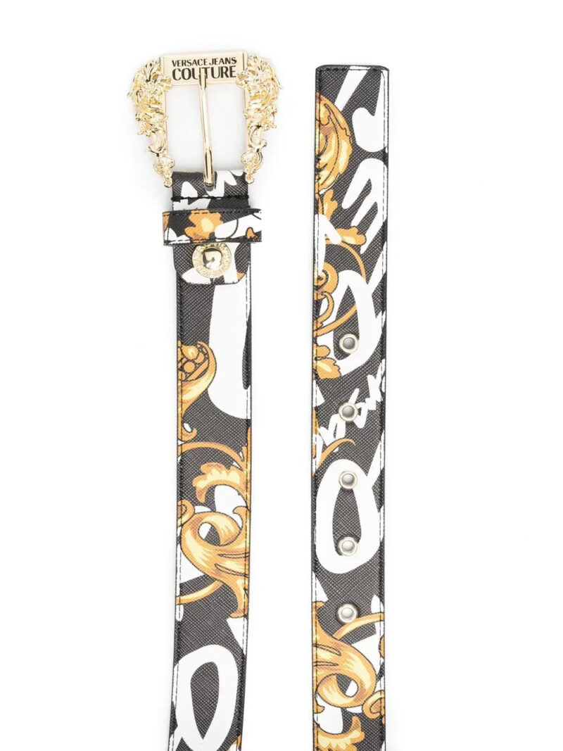 Versace Jeans Couture  baroque pattern-print leather belt