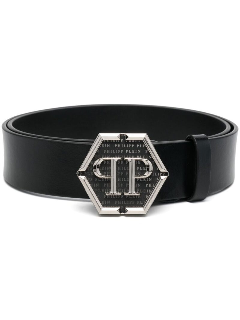 Phillip plein Hexagon logo-plaque belt