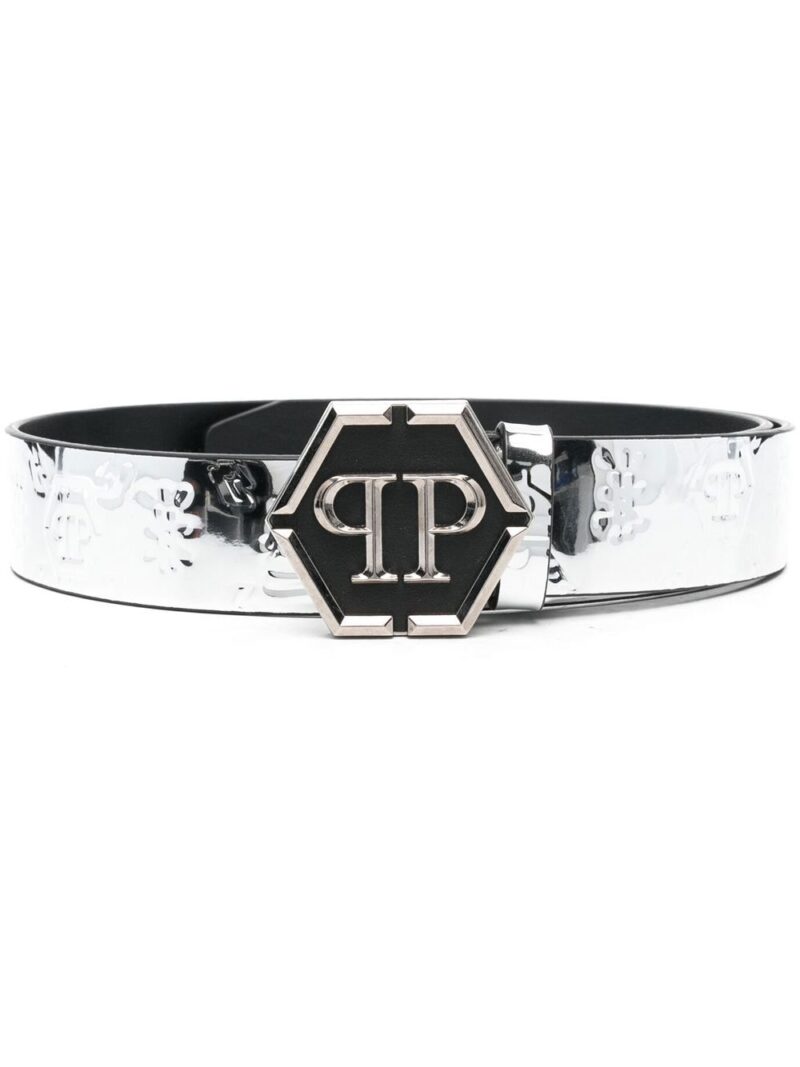 Phillip plein Monogram laminated belt