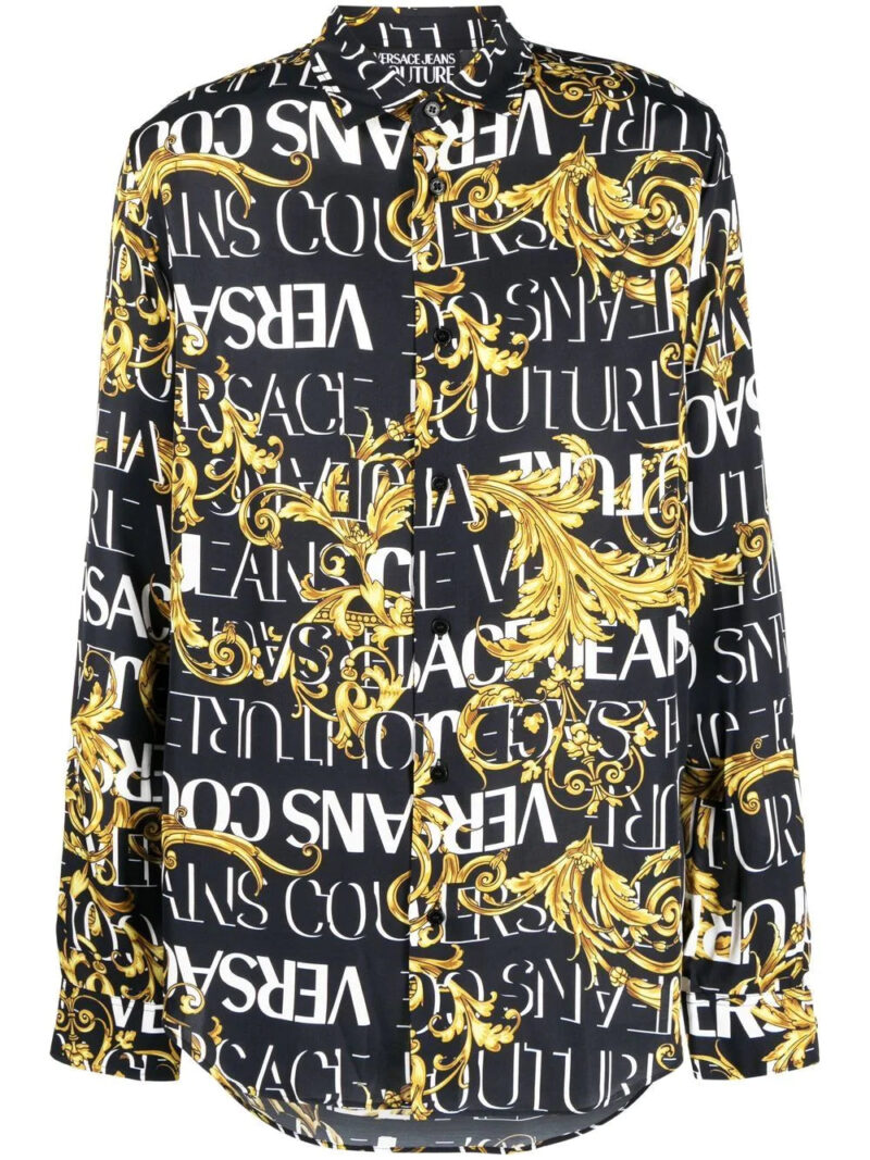 Versace monogram-baroque print shirt