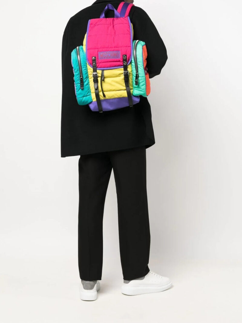 Moschino quilted colour-block backpack