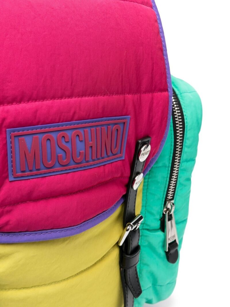 Moschino quilted colour-block backpack