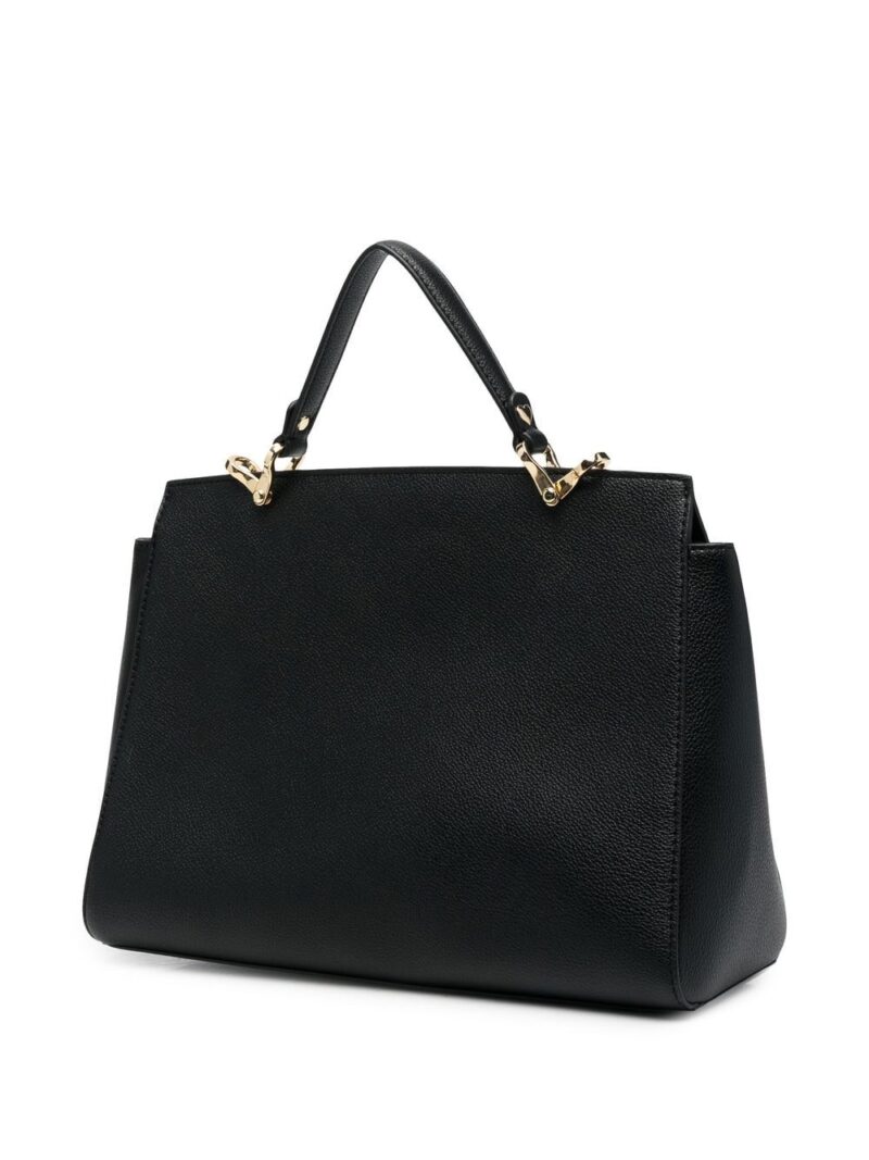 Moschino logo-plaque grained tote bag