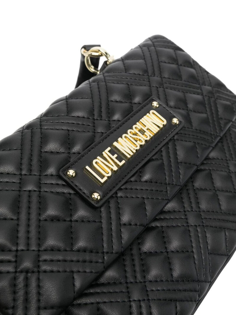 Moschino logo-plaque quilted tote bag