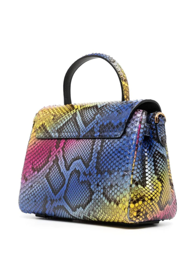 Versace Medusa-plaque snakeskin shoulder bag