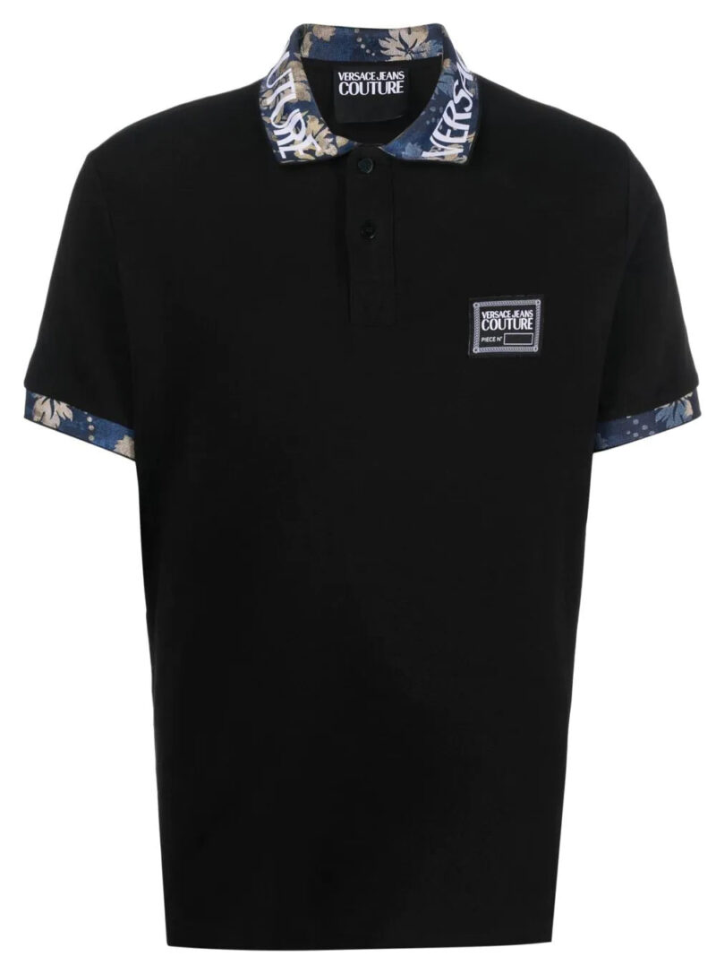 Versace logo-collar polo shirt