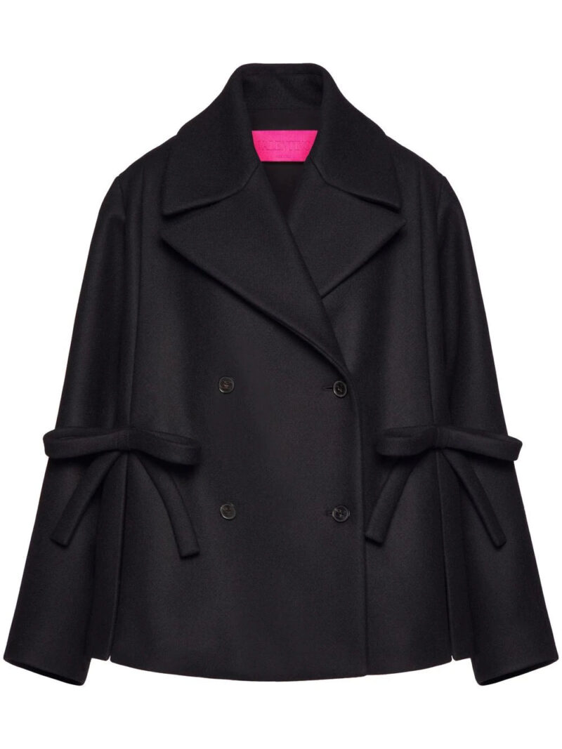 Valentino  bow-detail double-breasted peacoat