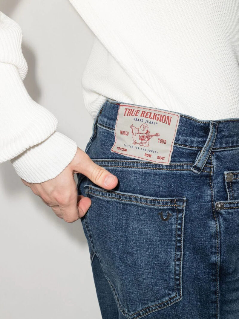 True Religion ripped slim-fit jeans