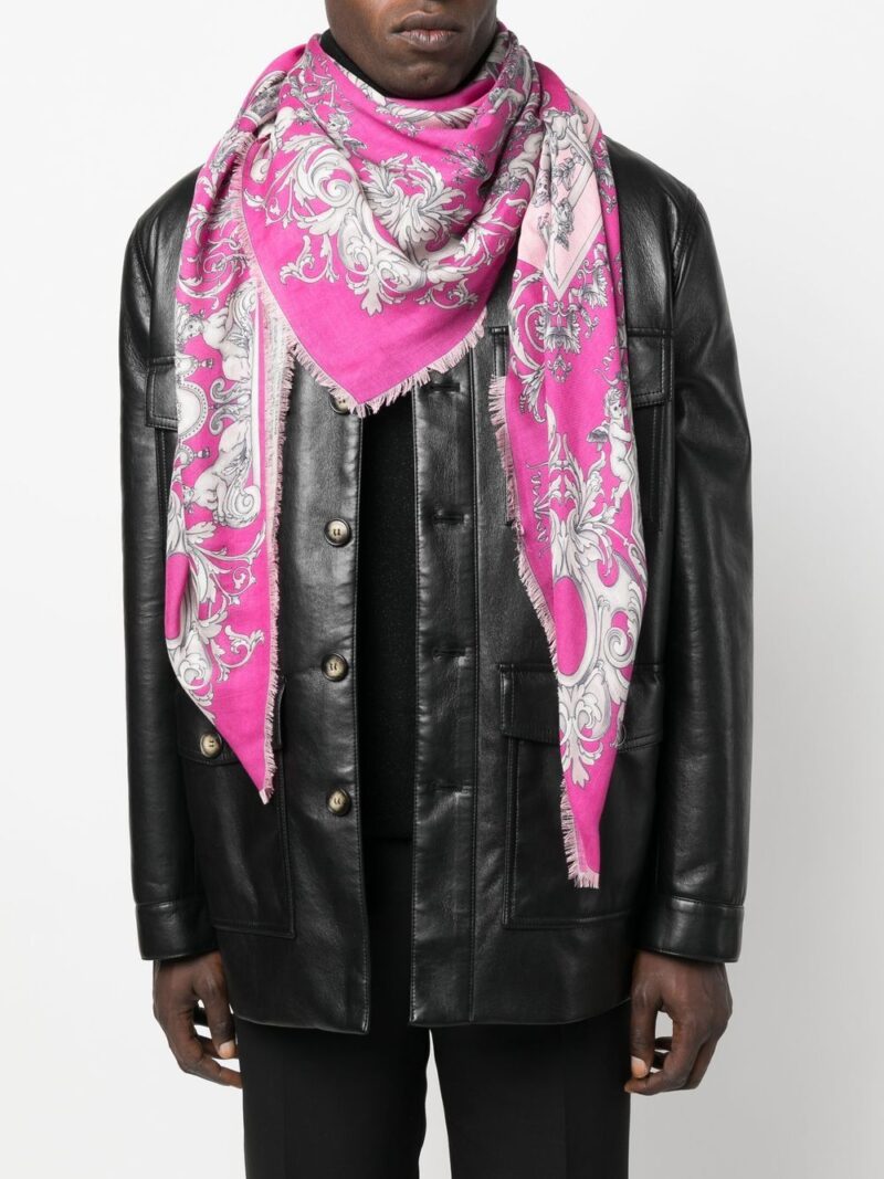 Versace  logo wool-silk scarf