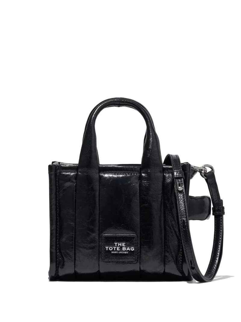 Marc Jacobs micro The Tote crinkled leather bag