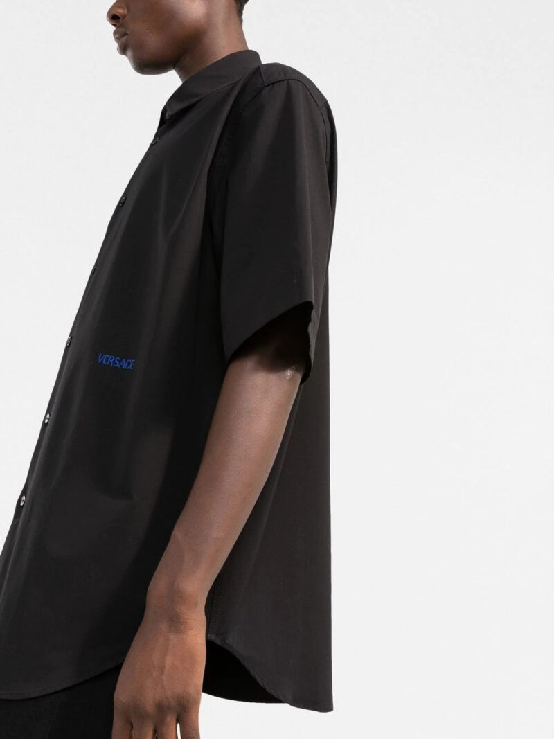 Versace logo-embroidered short-sleeve shirt