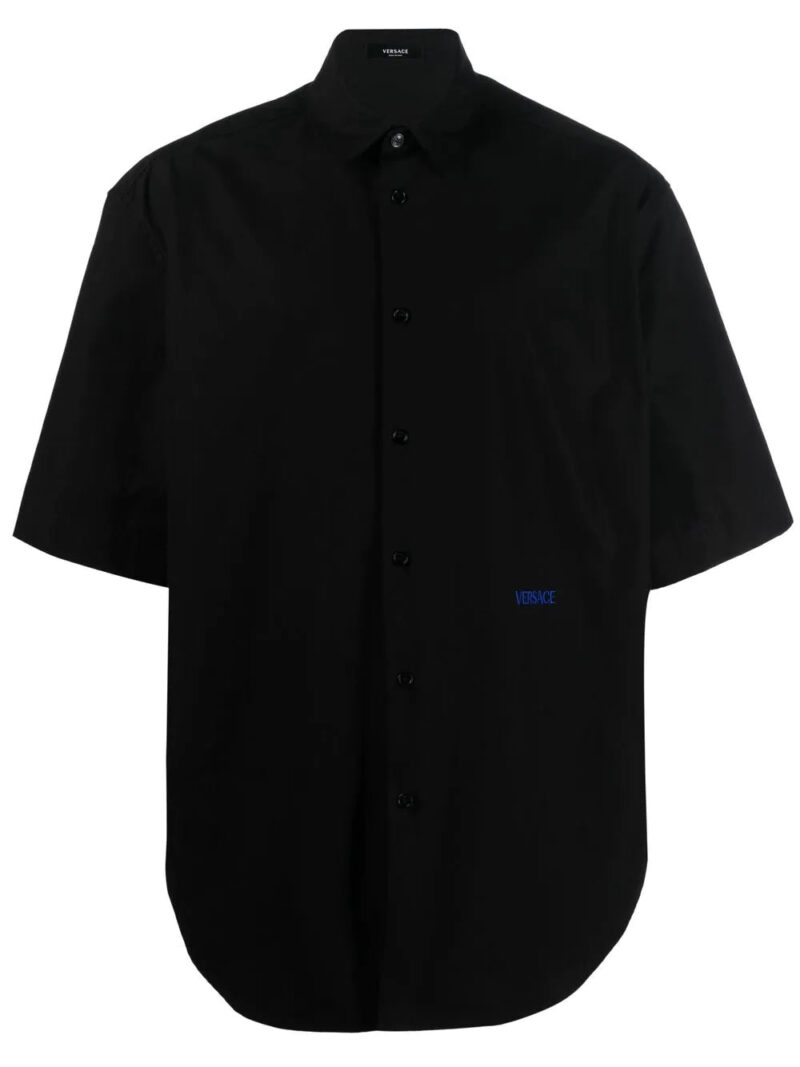 Versace logo-embroidered short-sleeve shirt
