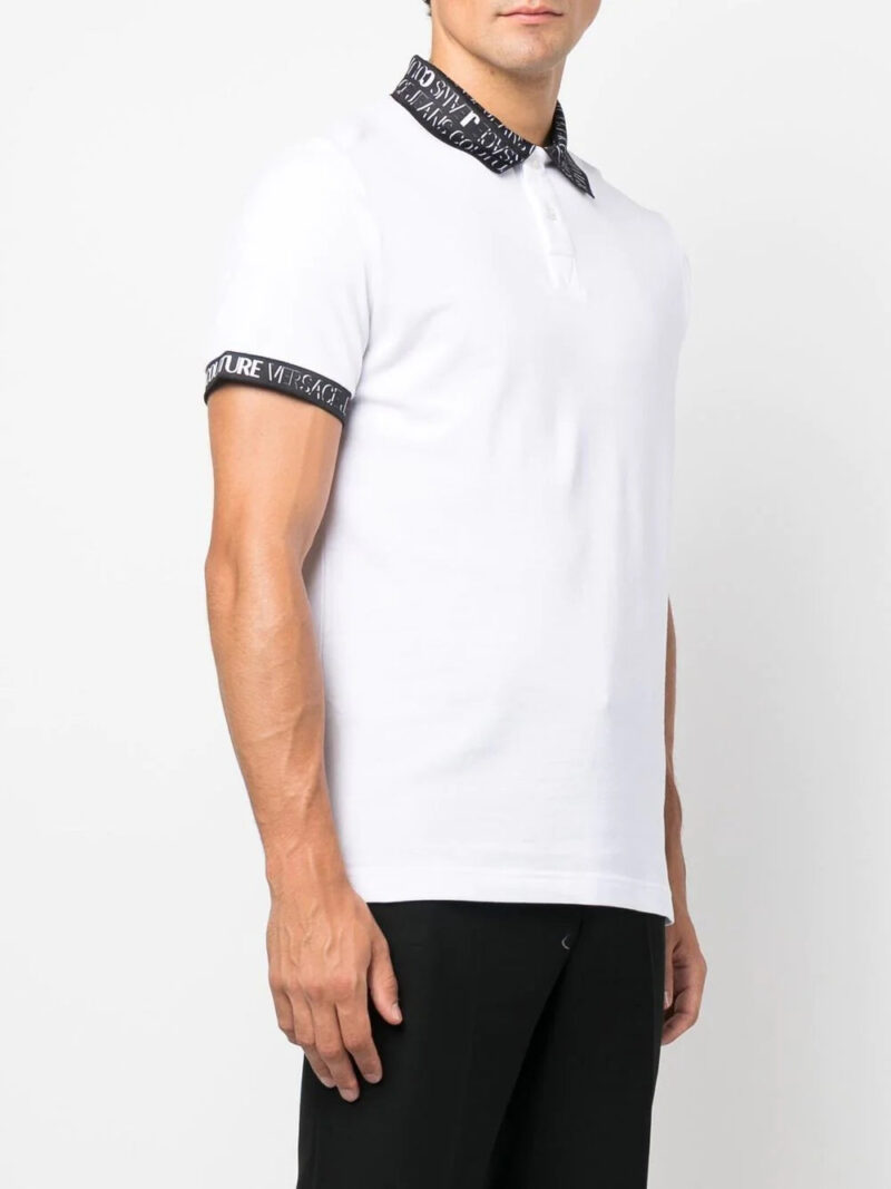 Versace logo-trim polo shirt