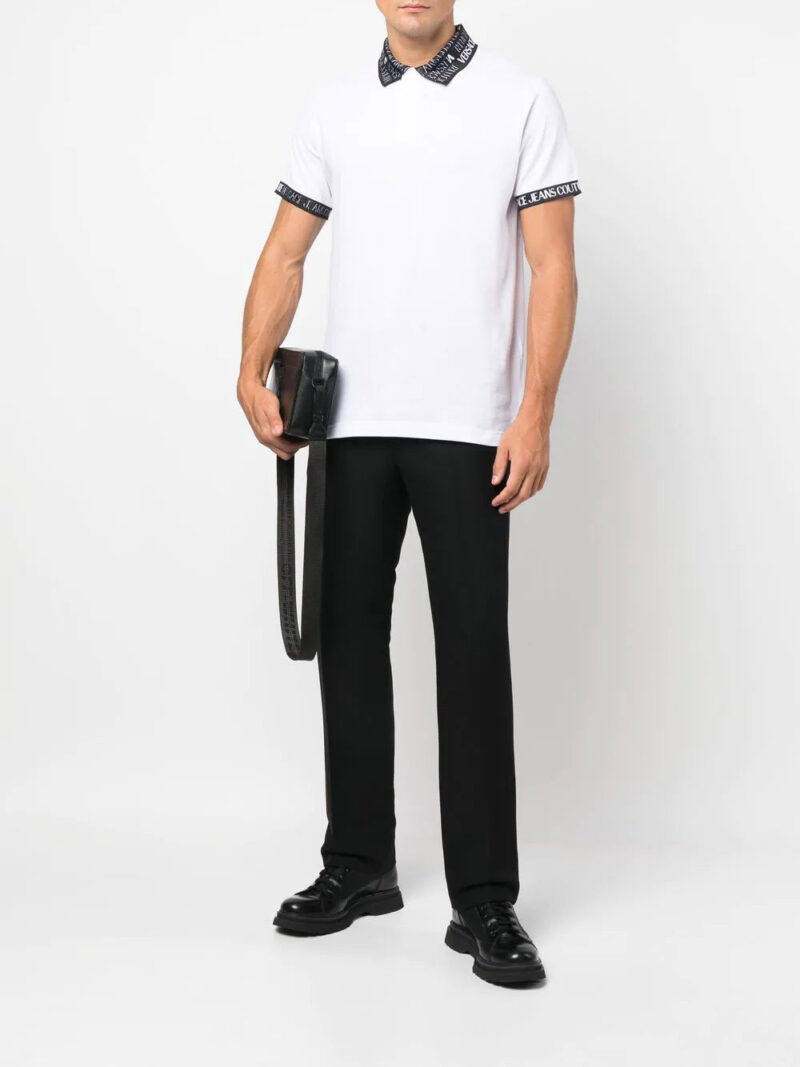 Versace logo-trim polo shirt