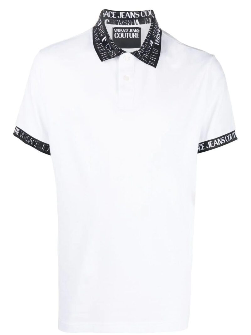 Versace logo-trim polo shirt