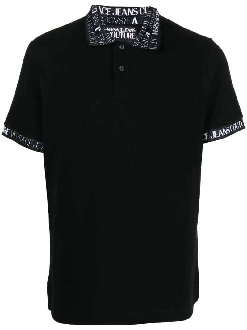 Versace logo-trim polo shirt
