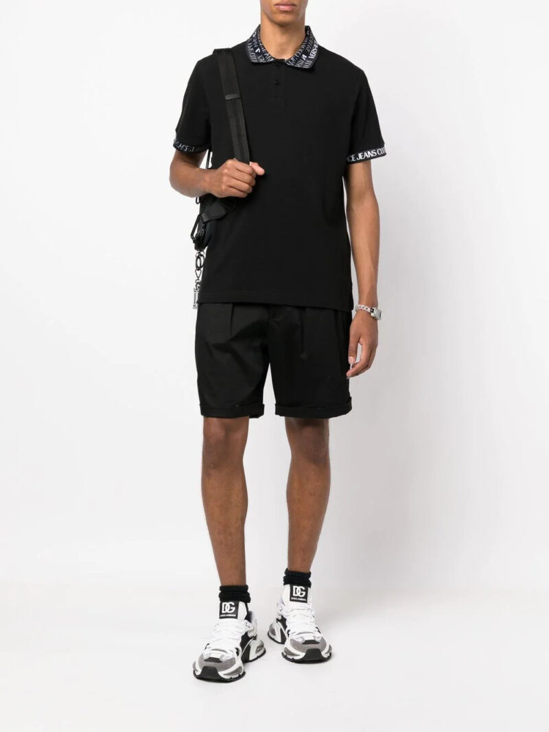 Versace logo-trim polo shirt