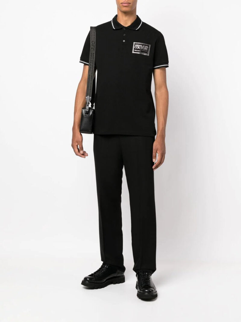 Versace logo-print short-sleeve polo shirt