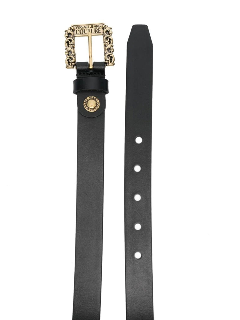 Versace leather baroque-buckle belt