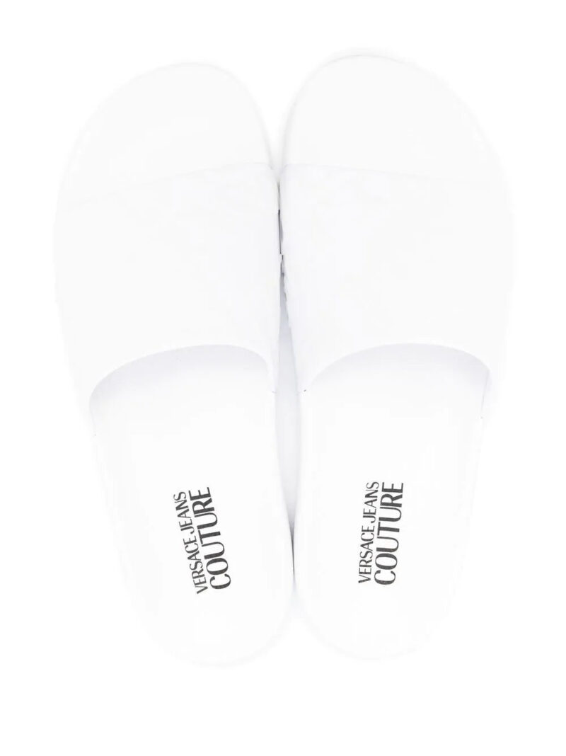 Versace Jeans Couture embossed logo pool slides