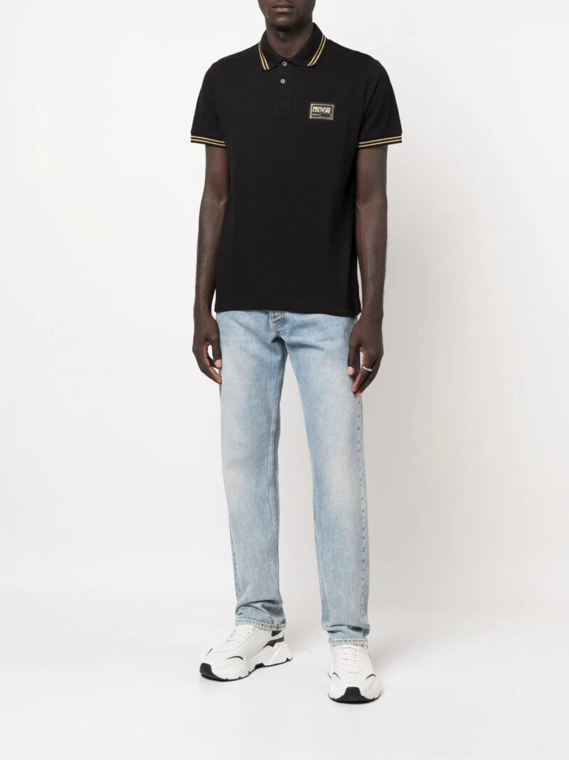 Versace logo-patch polo shirt