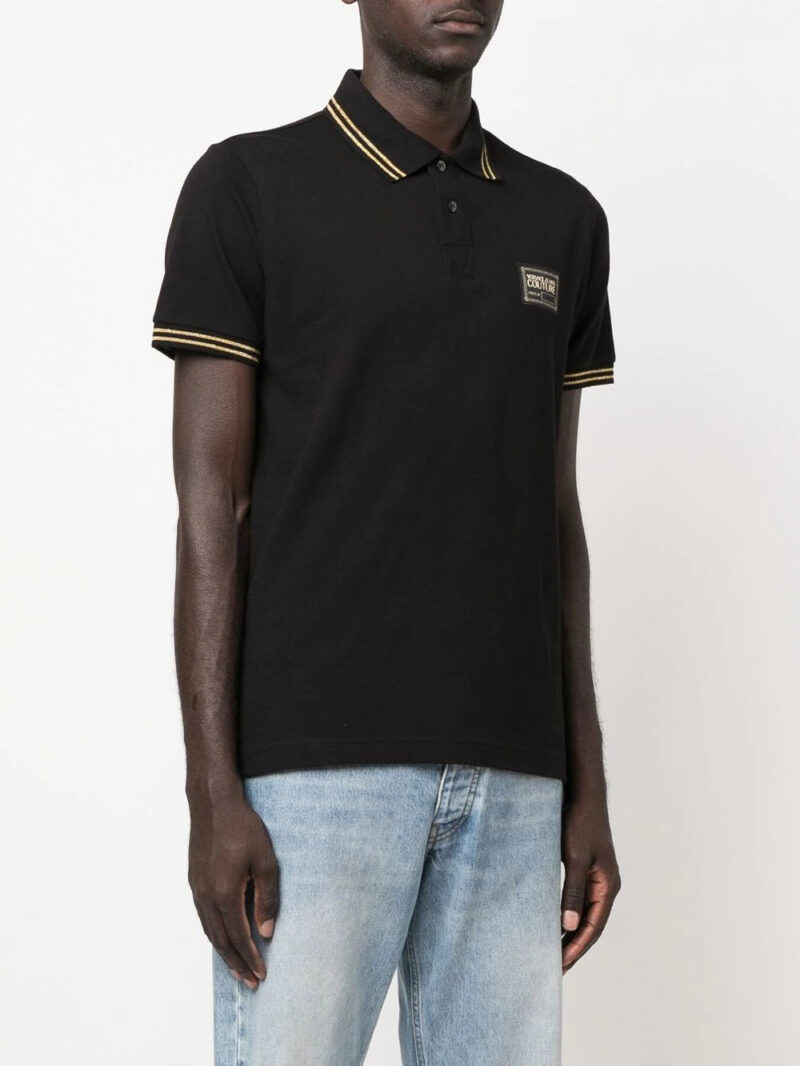 Versace logo-patch polo shirt