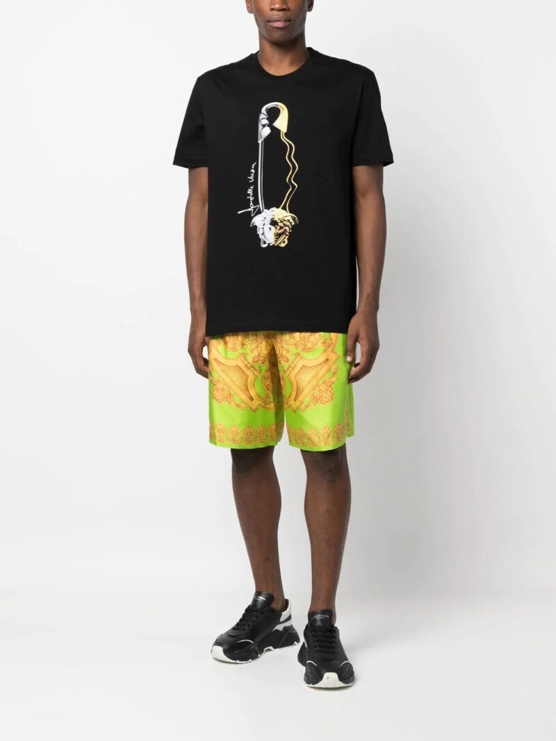Versace  Safety Pin-print organic cotton T-shirt