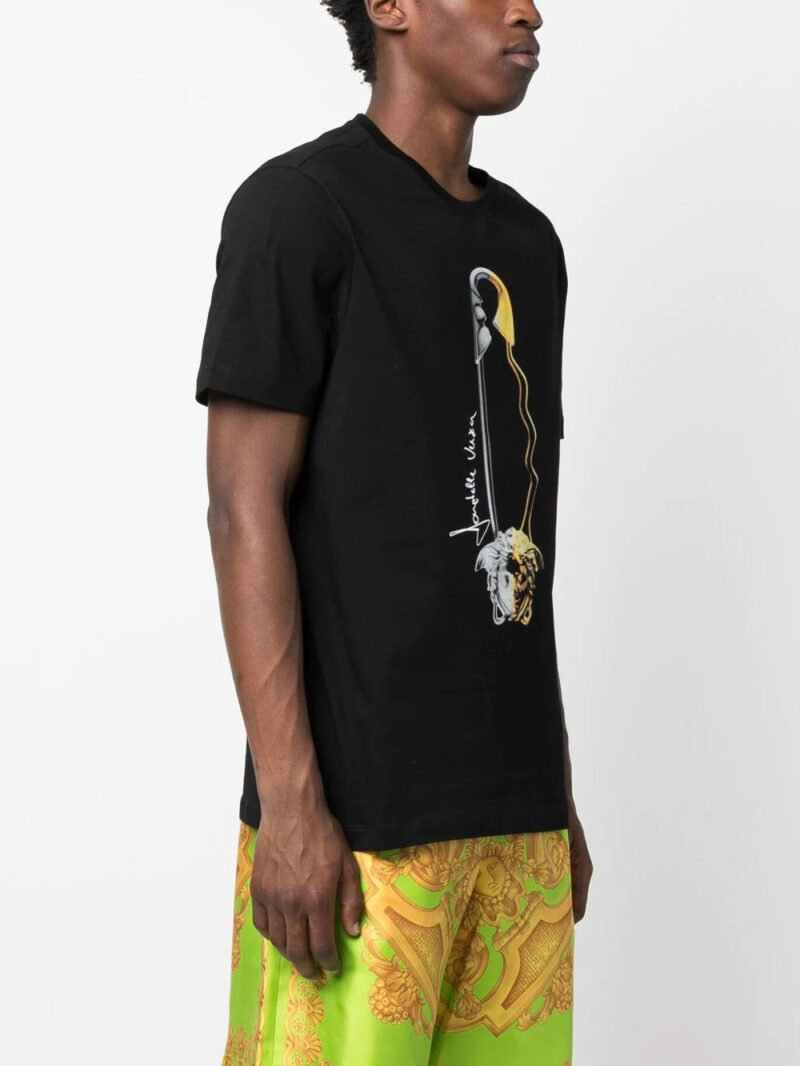 Versace  Safety Pin-print organic cotton T-shirt