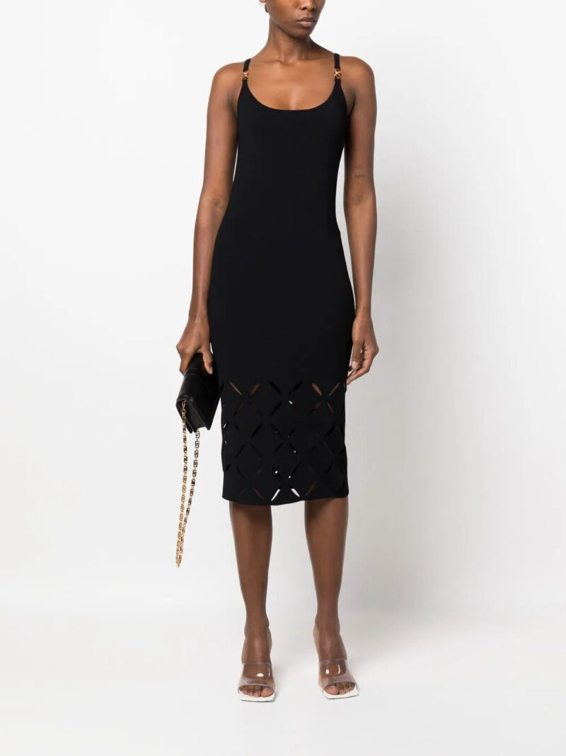 Versace Medusa-plaque cut-out midi dress