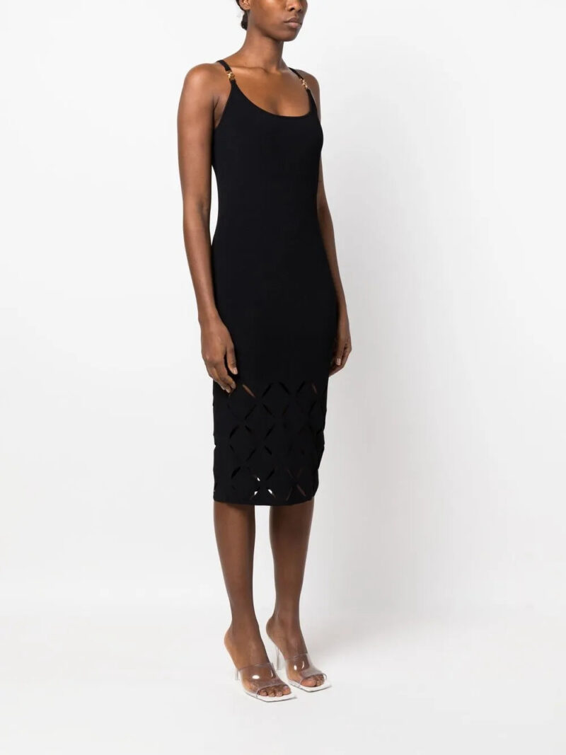 Versace Medusa-plaque cut-out midi dress