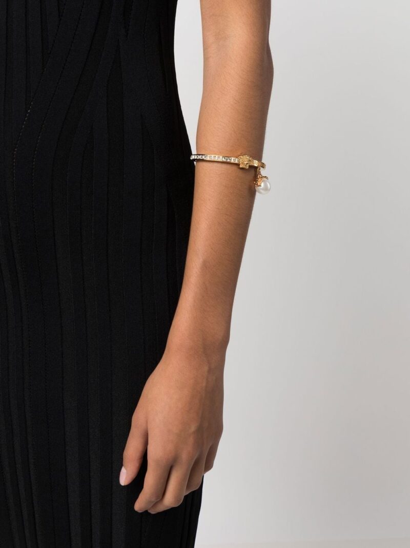 Versace  Medusa-head pearl-charm bangle