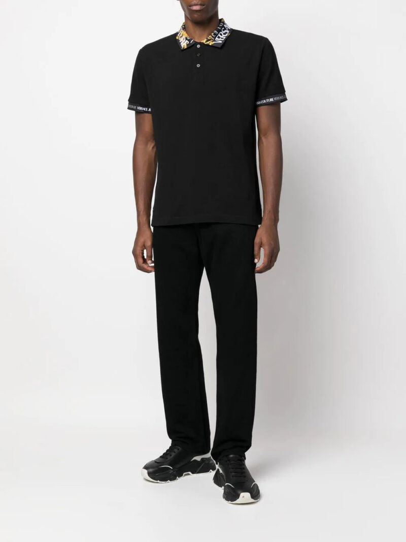 Versace logo-trim polo shirt