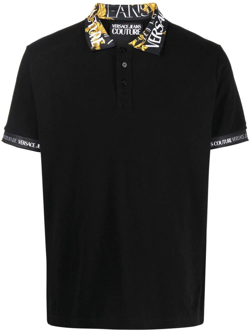 Versace logo-trim polo shirt