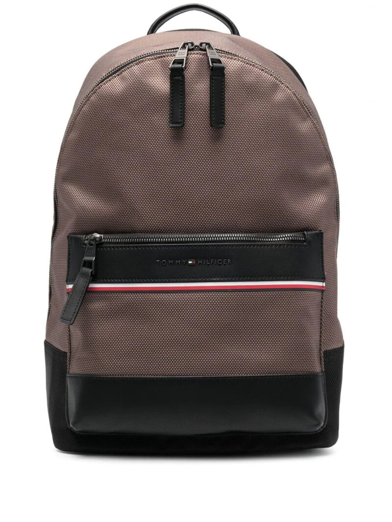Tommy Hilfiger logo-print leather backpack