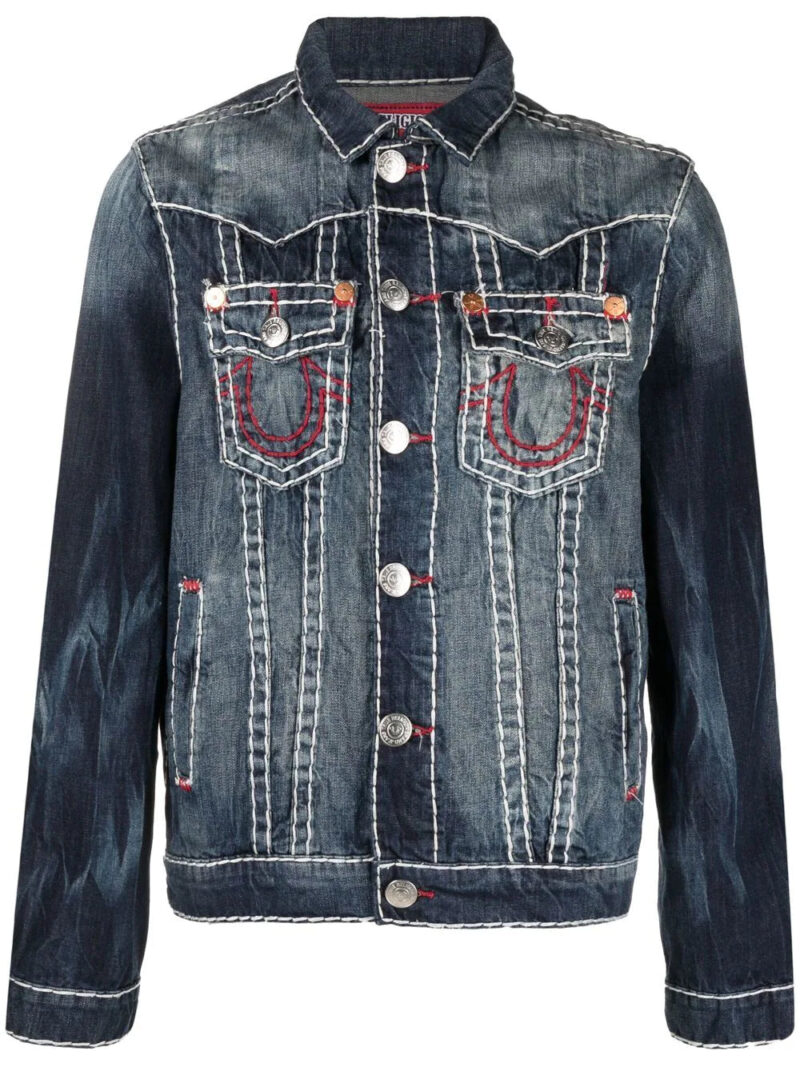 True Religion  bleach-effect denim jacket