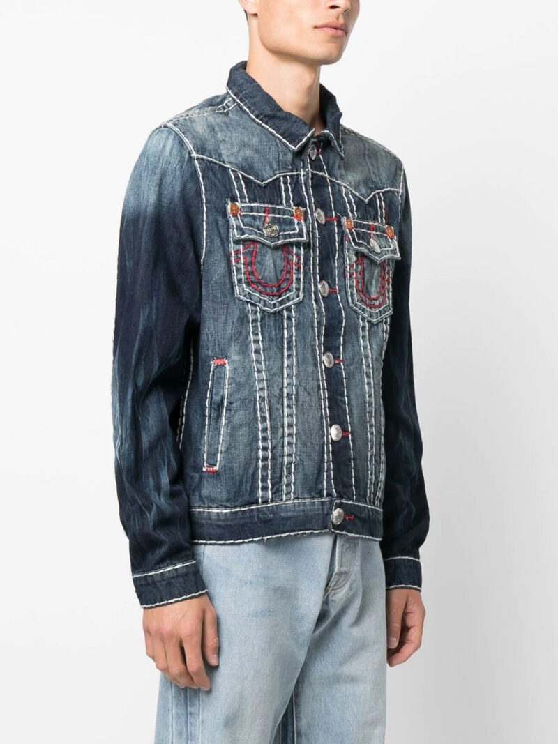 True Religion  bleach-effect denim jacket