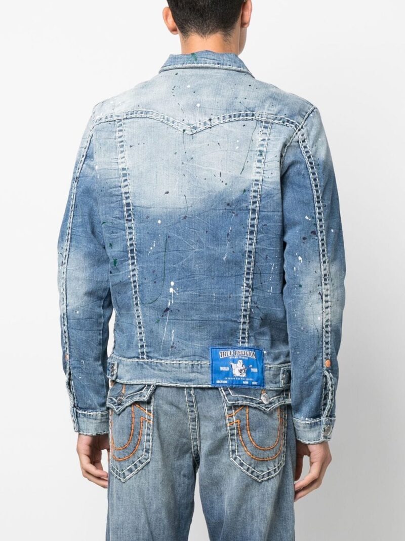 True Religion  paint splatter-print denim jacket