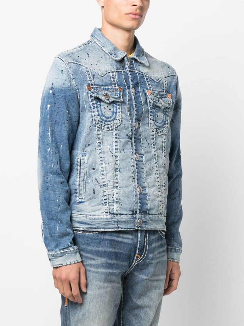True Religion  paint splatter-print denim jacket
