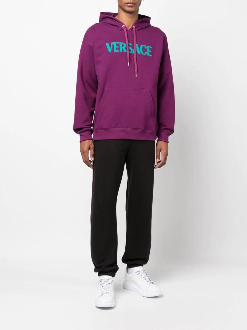 Versace  logo-appliqué drawstring hood