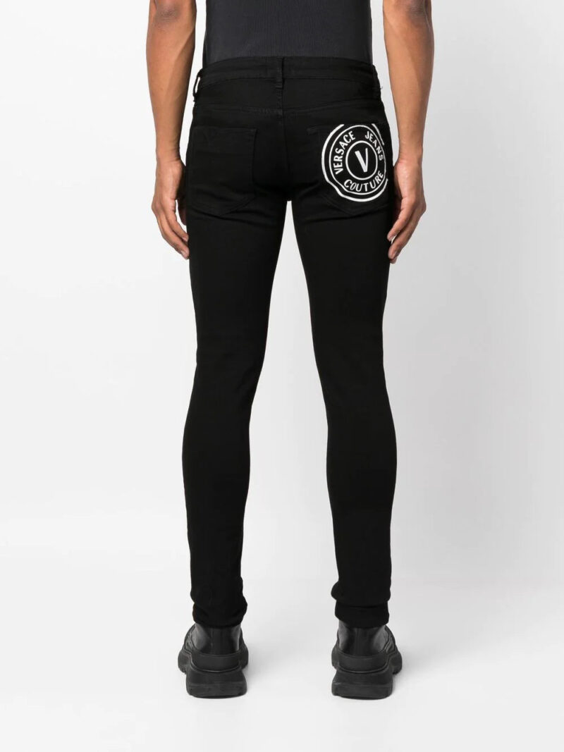 Versace logo-print skinny-cut jeans