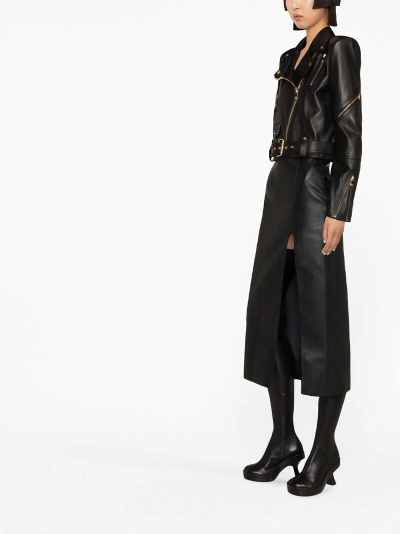 Versace polished-finish long-sleeve dress