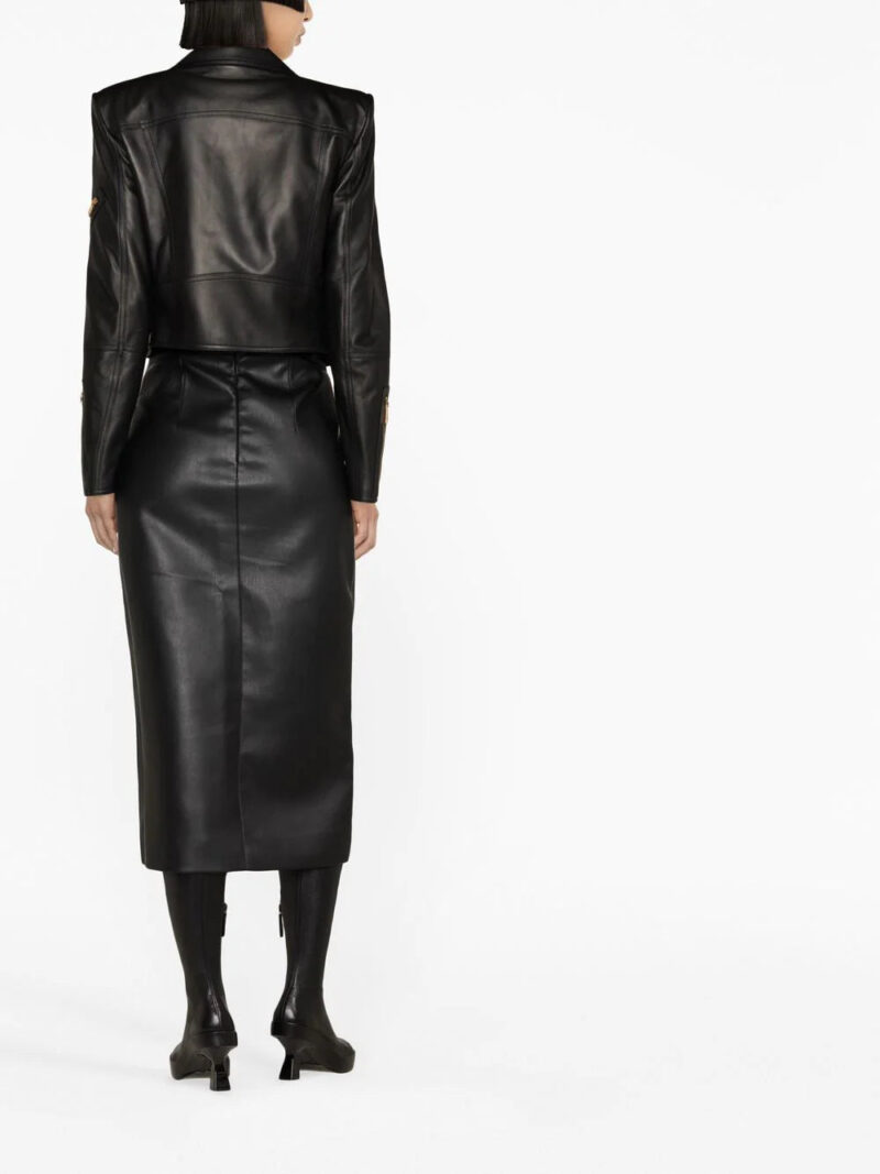 Versace polished-finish long-sleeve dress