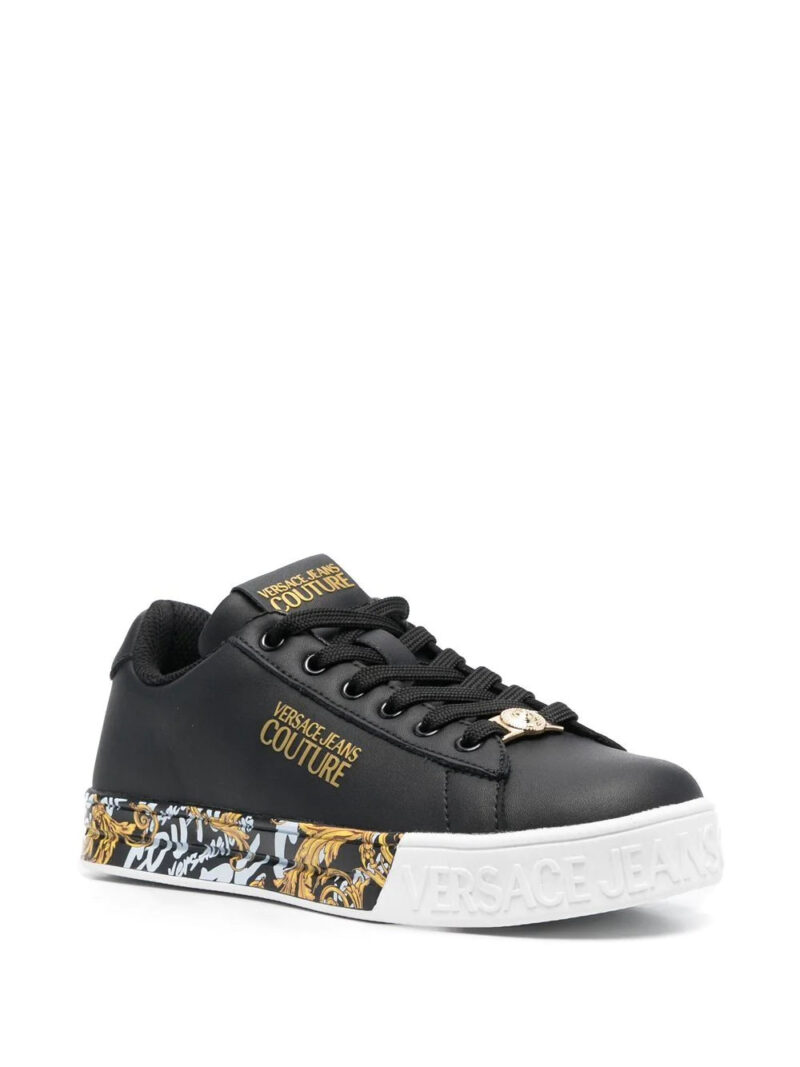 Versace Jeans Couture logo-print leather sneakers