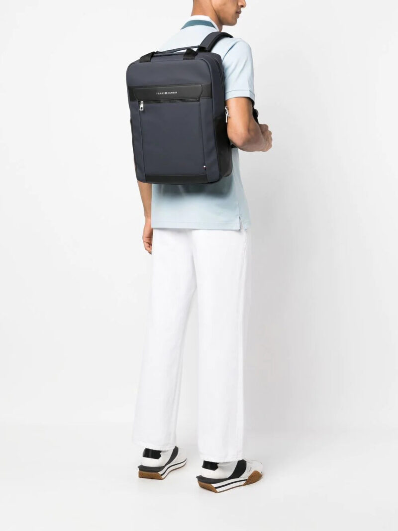 Tommy Hilfiger raised-logo zip-pocket backpack