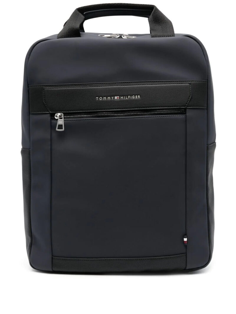 Tommy Hilfiger raised-logo zip-pocket backpack