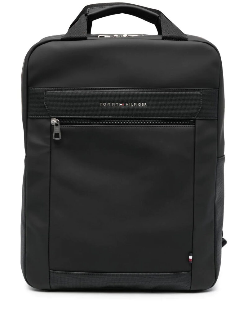 Tommy Hilfiger raised-logo zip-pocket backpack