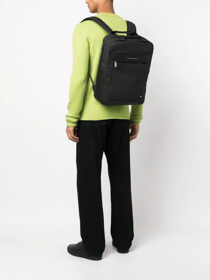 Tommy Hilfiger raised-logo zip-pocket backpack
