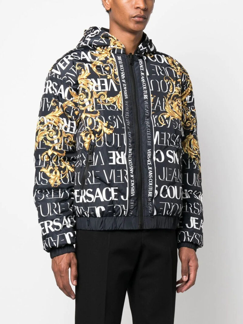 Versace Jeans Couture logo-print zip-up hooded jacket